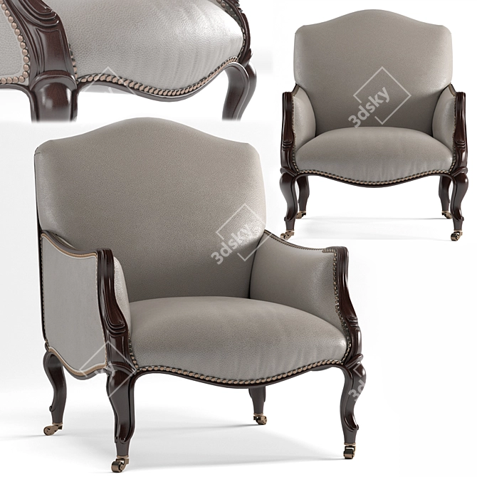 Elegant Bergere Chair: Darryl Carter 3D model image 1