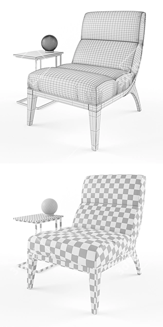 Elegant Kirk Chair 3D model image 3