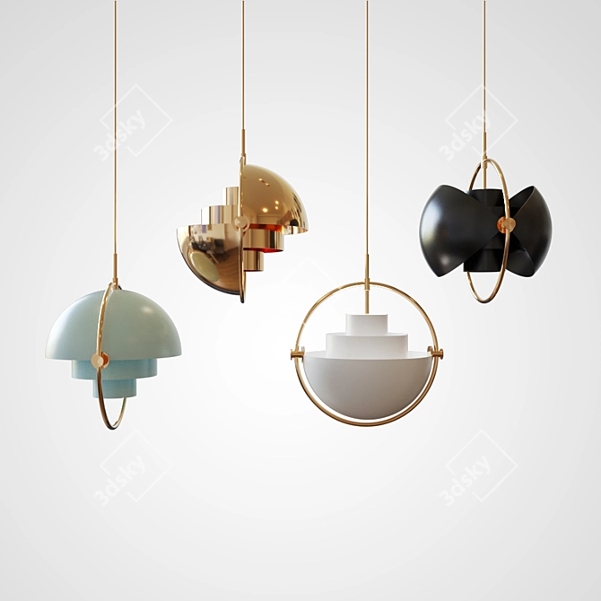 GUBI Multi-Lite Pendant: Danish Design Brilliance 3D model image 1