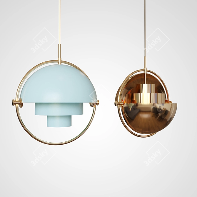 GUBI Multi-Lite Pendant: Danish Design Brilliance 3D model image 2