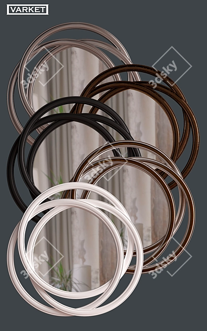 OM Three Rings Mirror: Elegant, Contemporary Design 3D model image 2