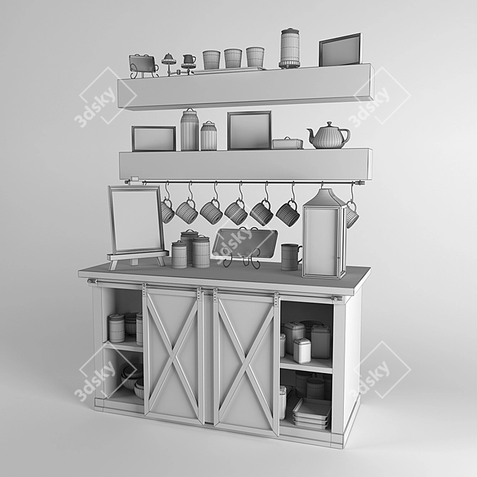 Elegant Shelf Decor 3D model image 3