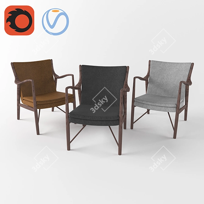 Elegant Mesh Chair: NV45 3D model image 1