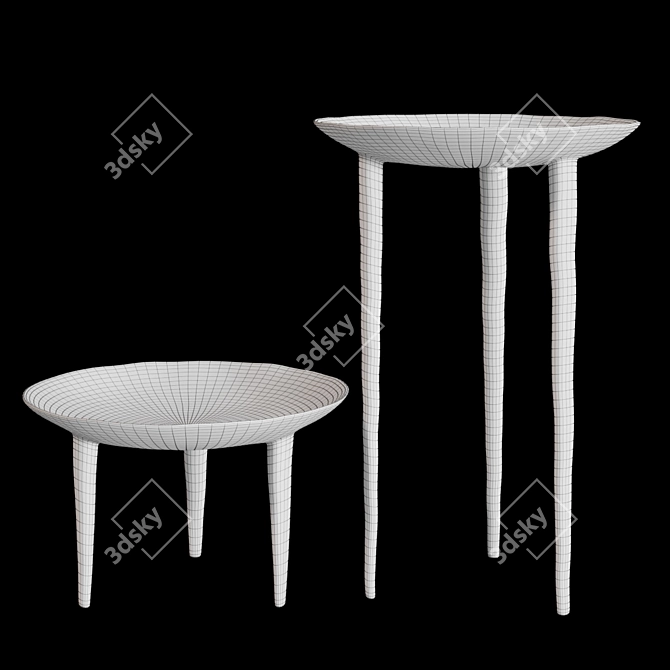 Rick Owens Bronze Nitrate Side Tables 3D model image 2