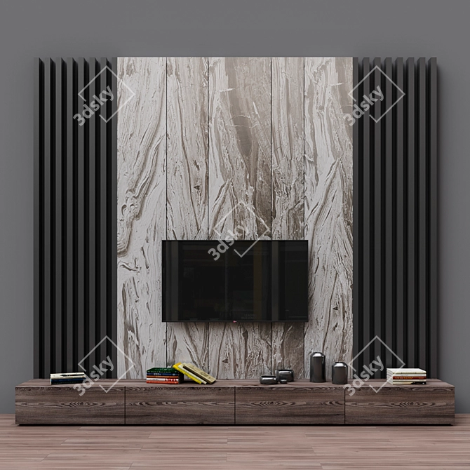 Zona 10 TV Stand: Sleek, Stylish, Spacious 3D model image 1