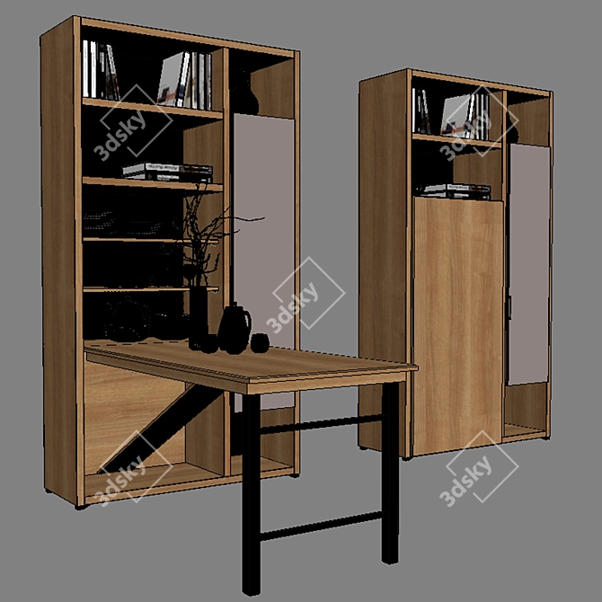 Multi-functional Buffet with Pull-out Dining Table 3D model image 3