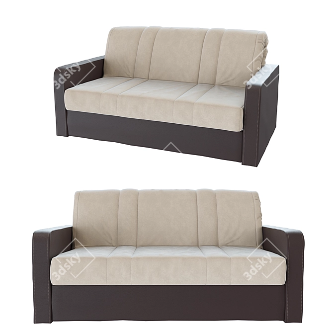 Sleek Samurai Sofa 3D model image 1