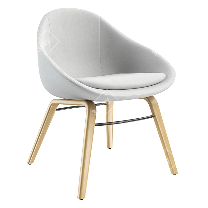 Organic Comfort Wood Chair 3D model image 1