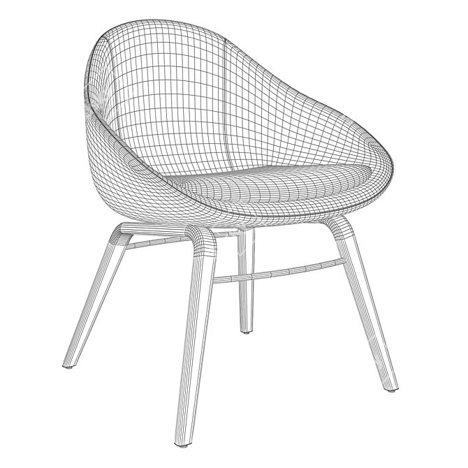 Organic Comfort Wood Chair 3D model image 3