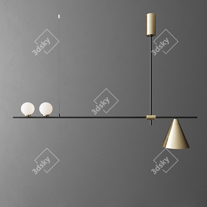 Contemporary Crane Pendant Light 3D model image 1