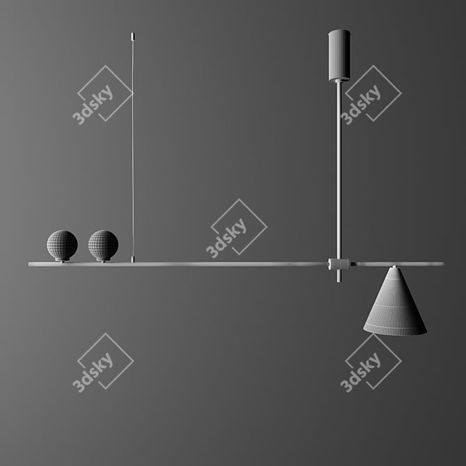 Contemporary Crane Pendant Light 3D model image 3