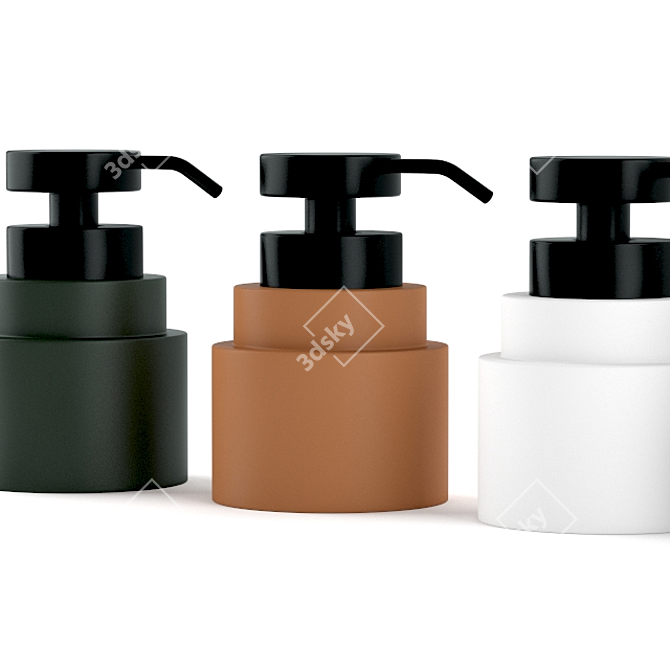 Sleek Rubber Ceramic Soap Dispenser 3D model image 2