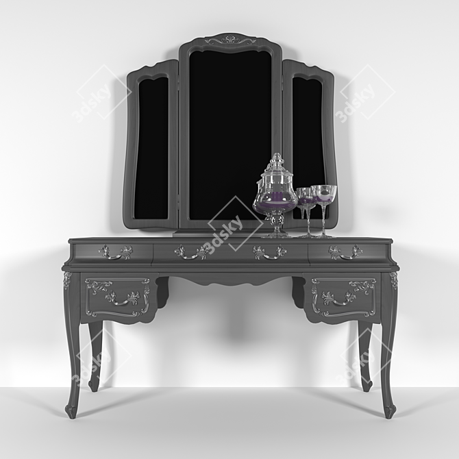 Elegant Giglio Dressing Table 3D model image 1