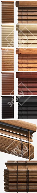 Premium Wooden Blinds, 50mm - 2 Width Options 3D model image 3