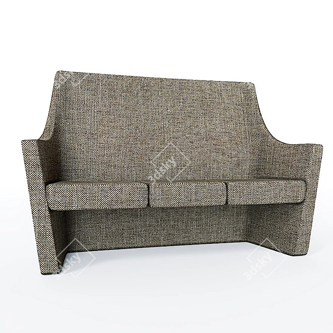 Modern Three-Seater Sofa 3D model image 1