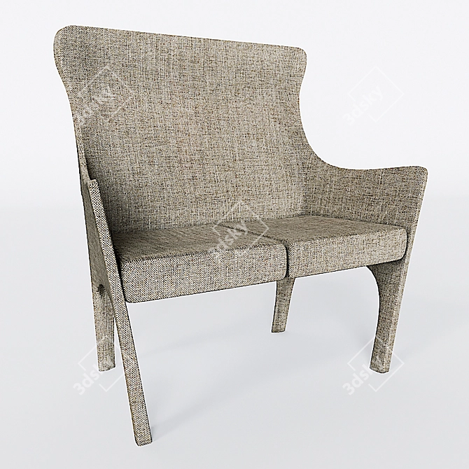 Modern Two-Seater Sofa 3D model image 1