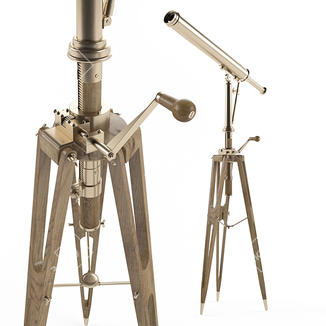 19th Century Parisian Brass Telescope 3D model image 1