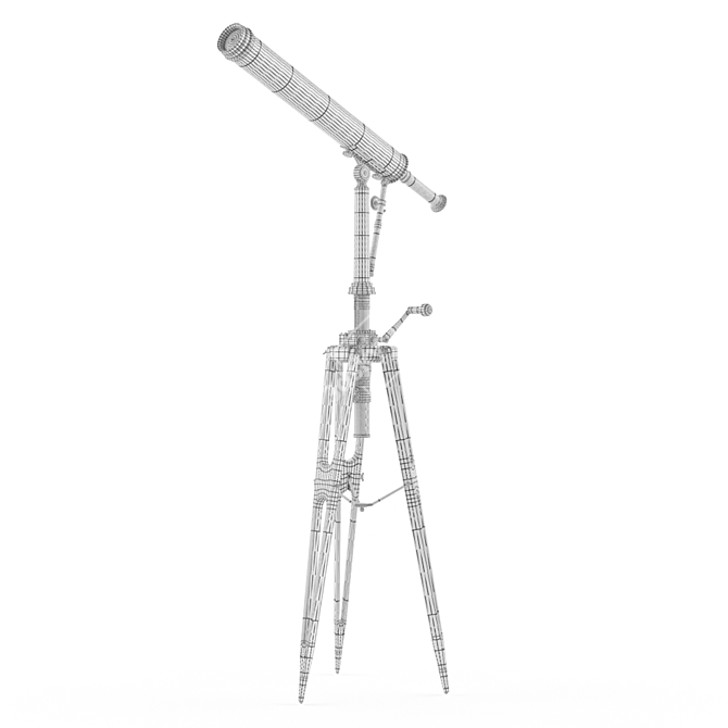 19th Century Parisian Brass Telescope 3D model image 3