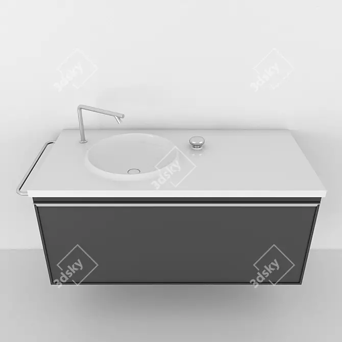 Elegant Max 2011 Washbasin 3D model image 2