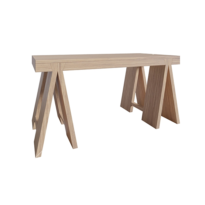 Realistic Modern Wood Table 02 3D model image 1