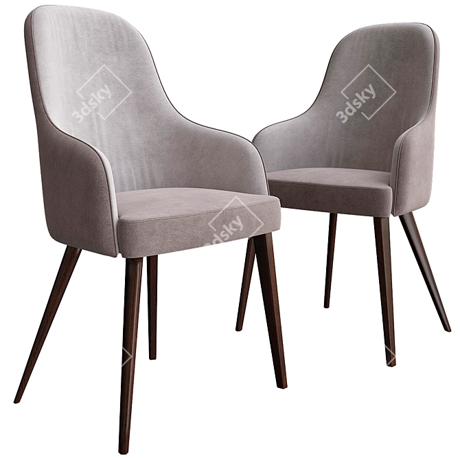 Ceppi Style Armrest Chair 3D model image 1