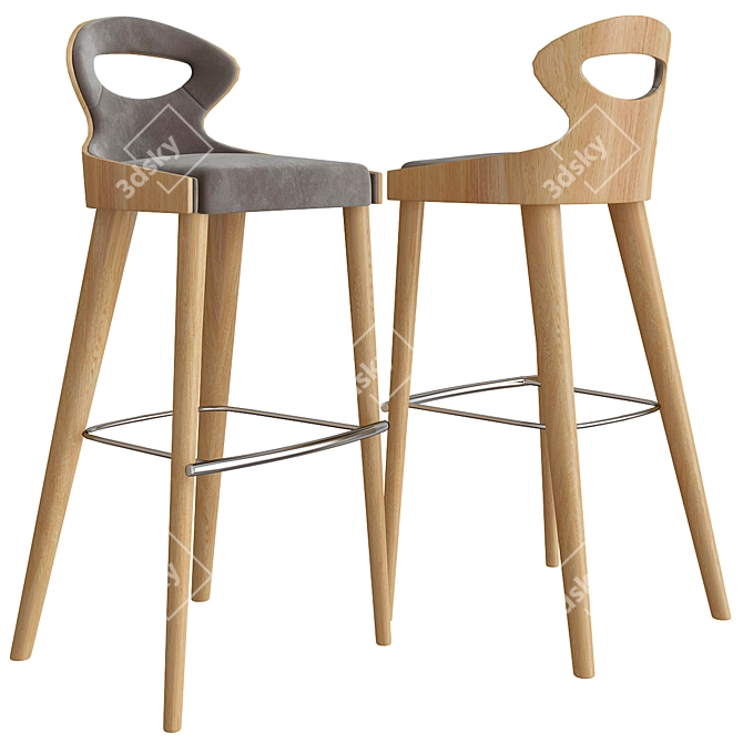 Elegant Paddle Barstool 3D model image 1