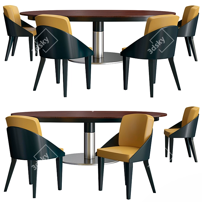 Elegant Potocco Diva Dining Chair 3D model image 1