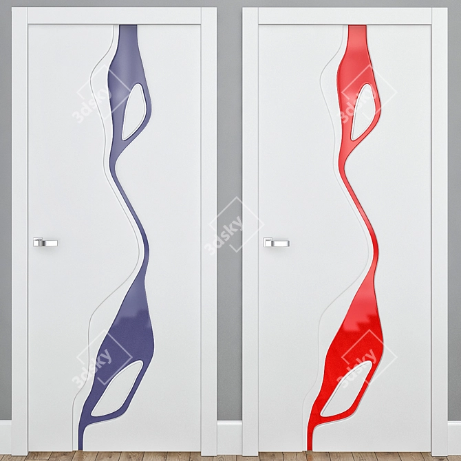 Modern Wooden Interior Doors 3D model image 1