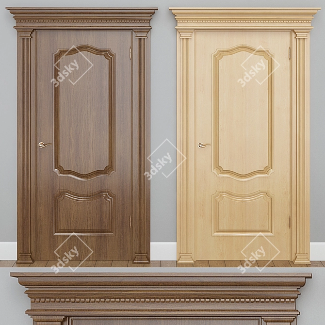 Modern Slimline Interior Doors 3D model image 1