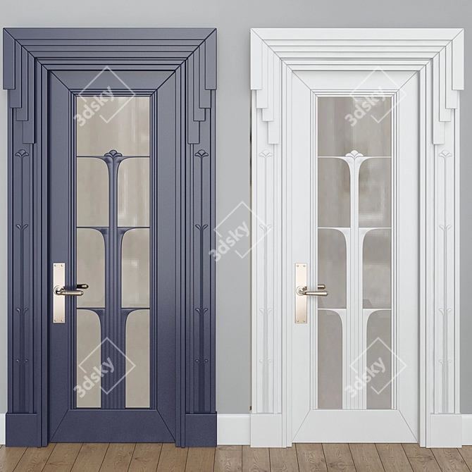 Modern Wooden Interior Doors 3D model image 1