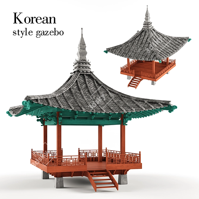 Korean Garden Gazebo 3D model image 1