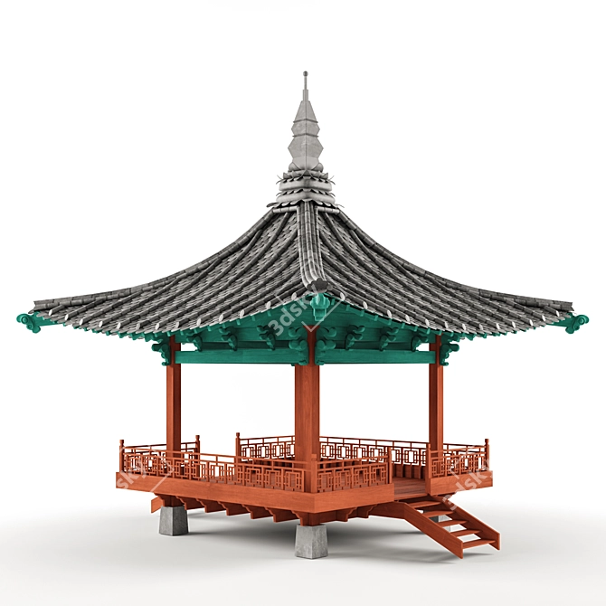 Korean Garden Gazebo 3D model image 2