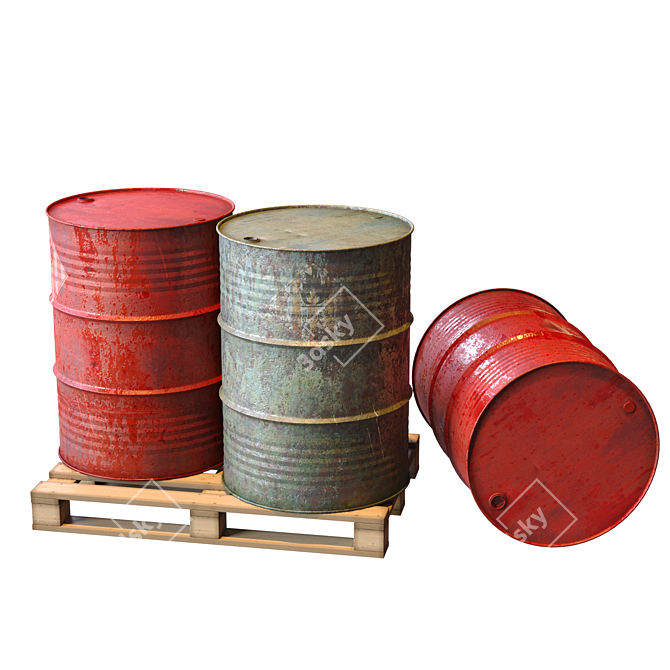 Fuel Barrels: Reliable Storage Solution 3D model image 1