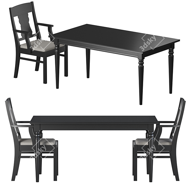 Title: IKEA Ingatorp Dining Set 3D model image 1