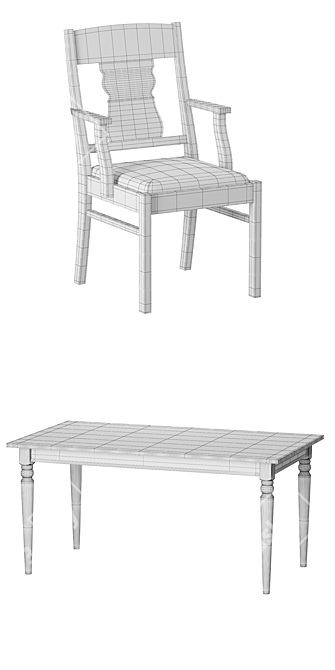 Title: IKEA Ingatorp Dining Set 3D model image 3