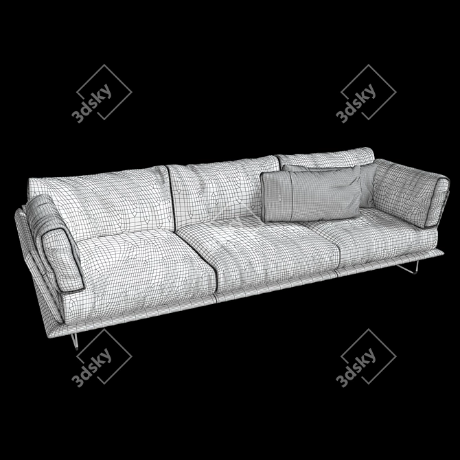 Elegant Vessel Sofa: 103" W x 37" D x 31" H 3D model image 2