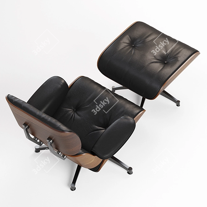 Modern Eames Lounge Chair Set 3D model image 2