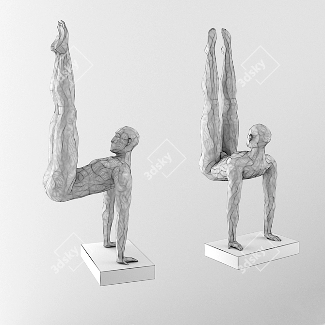 Sculpted Sports Star Figurine 3D model image 2