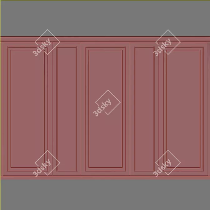 Elegant Wall Moulding: Perfect for Any Space 3D model image 2