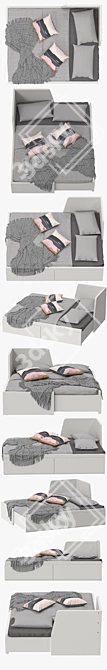 Ikea FLlekke Bed: Stylish and Versatile 3D model image 2