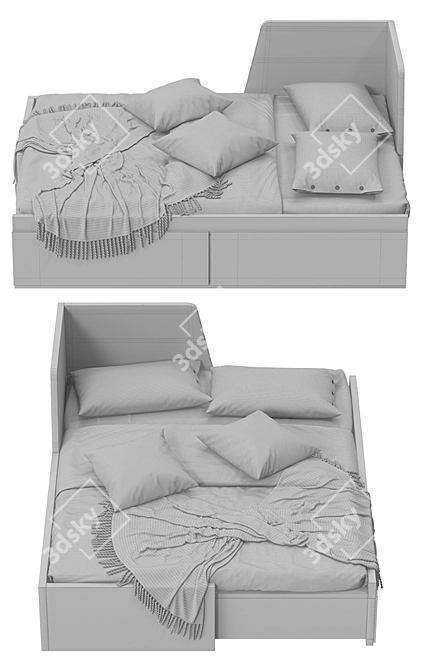 Ikea FLlekke Bed: Stylish and Versatile 3D model image 3