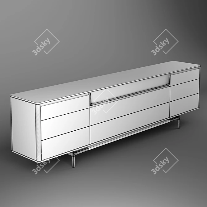 Title: Visionnaire BARNEY Modern Lacquered Sideboard 3D model image 2