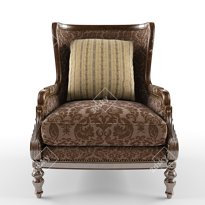 Elegant Classic Armchair: Highly Detailed Masterpiece 3D model image 1