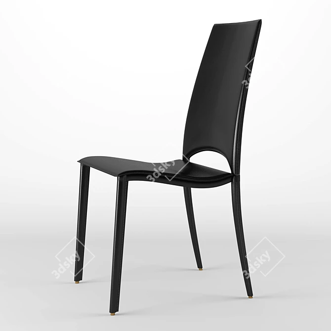 Luxurious Vela Dining Chair: Ergonomic Comfort & Timeless Beauty 3D model image 2