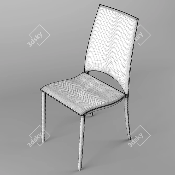 Luxurious Vela Dining Chair: Ergonomic Comfort & Timeless Beauty 3D model image 3