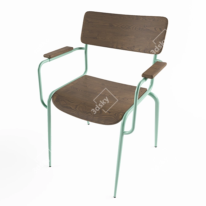 Modern Mies Chair: Variety of Colors & Armrest Option 3D model image 2