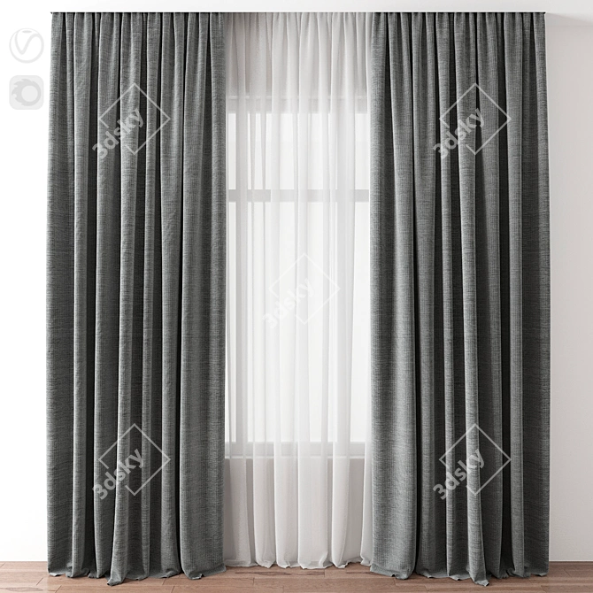 Title: Elegant Drapery: Perfect for Any Space 3D model image 1