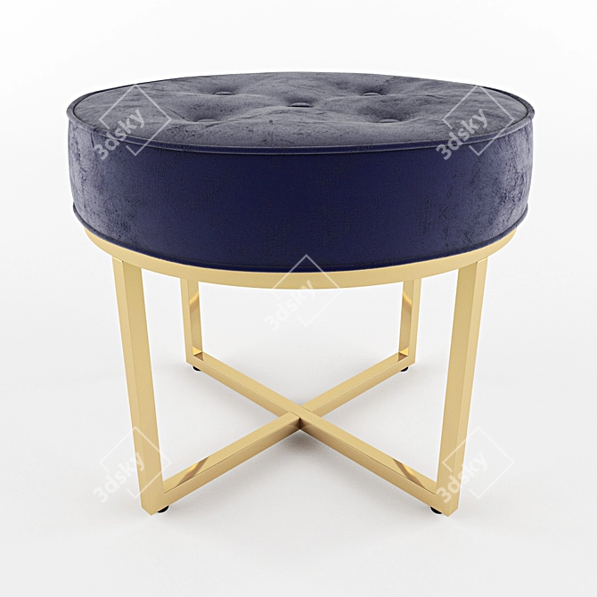 Blue Metal Pouf: Modern, Stylish & Versatile 3D model image 1