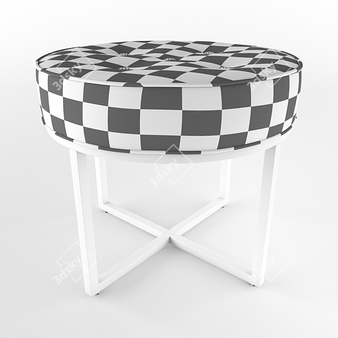 Blue Metal Pouf: Modern, Stylish & Versatile 3D model image 3