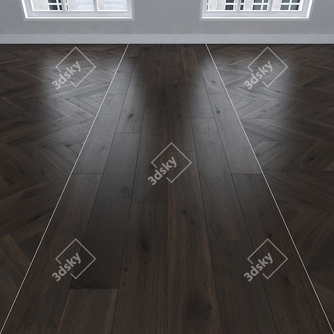 Oak Coffee Parquet - Herringbone, Linear & Chevron 3D model image 1